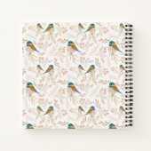 Cute Pink Gold Chickadee Bird Print Notitieboek (Achterkant)