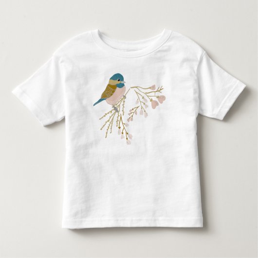 Cute Pink Gold Chickadee Hearts Floral Kinder Shirts (Voorkant)