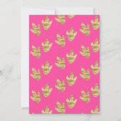 Cute Pink Gold Dinosaur Birthday Party Kaart (Achterkant)