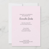 Cute Pink & Gold Framed Afstuderen Invitation Kaart (Achterkant)