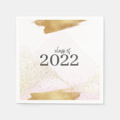 Cute Pink & Gold Framed Graduparty Napkins Servet (Voorkant)