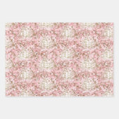 Cute Pink/Gold Kerstpatroon Inpakpapier Vel (Voorkant)