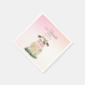 Cute Pink Gold Koe Baby shower op maat Servet (Hoek)