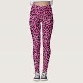 Cute Pink/Gold Leopard Print Leggings (Voorkant)