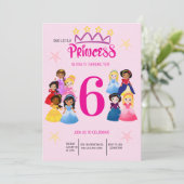 Cute Pink Gold Princess Birthday Kaart (Staand voorkant)