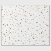 Cute Pink Gold Stippen Wrapping Paper Cadeaupapier (Vlak)