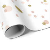Cute Pink Gold Stippen Wrapping Paper Cadeaupapier (Rol Hoek)