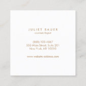 Cute Pink Gold Waterverf Flower Art Salon Spa Vierkante Visitekaartje (Achterkant)