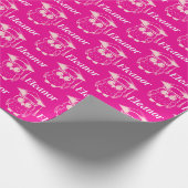 Cute Pink Grad Owl Pattern Cadeaupapier (Hoek)