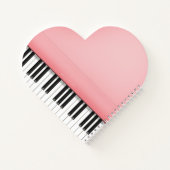 Cute Pink Grand Piano Heart Shaped Notitieboek (Achterkant)