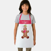 Cute Pink Grandmas Girl Gingerbrood Baking Schort (Insitu)