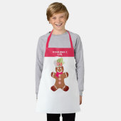 Cute Pink Grandmas Girl Gingerbrood Baking Schort (Gedragen)