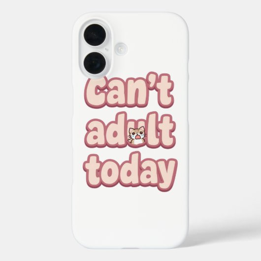 Cute Pink Graphic with Peeking Cat Case-Mate iPhone Case (Achterkant)