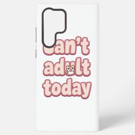 Cute Pink Graphic with Peeking Cat Samsung Galaxy Hoesje (Achterkant)