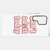 Cute Pink Graphic with Peeking Cat Samsung Galaxy Hoesje (Achterkant horizontaal)