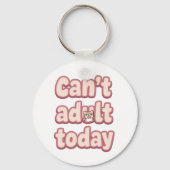 Cute Pink Graphic with Peeking Cat Sleutelhanger (Achterkant)