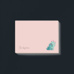 Cute Pink Green Cactus Custom Post-it® Notes<br><div class="desc">Deze cactussen werden met de hand getekend en vervolgens digitaal gekleurd. Ik gebruikte groene en roze kleuren. Pas dit product aan door jouw naam toe te voegen.</div>