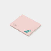 Cute Pink Green Cactus Custom Post-it® Notes (Schuin)