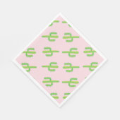 Cute Pink Green Cactus Paper Napkins Servet (Hoek)