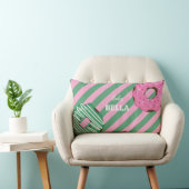 Cute Pink & Green Donut Baby Throw Pillow Kussen (Stoel)