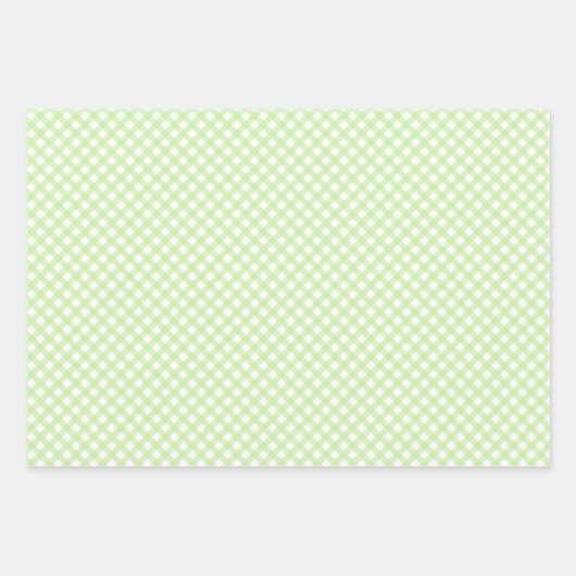 Cute Pink, Green & Lavender Pastel Gingham Pattern Inpakpapier Vel (Voorkant 2)