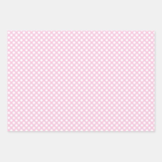 Cute Pink, Green & Lavender Pastel Gingham Pattern Inpakpapier Vel (Voorkant)
