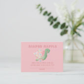 Cute Pink Green Turtle Baby shower Diaper Raffle Visitekaartje (Staand voorkant)
