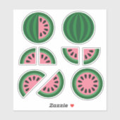 Cute Pink Green Watermelon Slices Sticker (Vel)