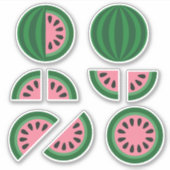 Cute Pink Green Watermelon Slices Sticker (Voorkant)
