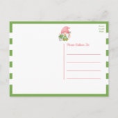 Cute Pink Green Waterverf Cartoon Gnome Birthday Briefkaart (Achterkant)