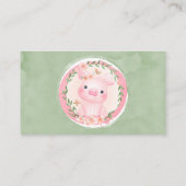 Cute Pink Greenery Wreath Diaper Raffle Visitekaartje (Achterkant)