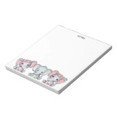 Cute Pink Grey Elephant Feminine-laptop Notitieblok (Linkerzijde)