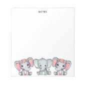 Cute Pink Grey Elephant Feminine-laptop Notitieblok (Voorkant)