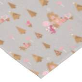 Cute Pink Grey Gingerbrood Candy Canes Tablecloth Tafelkleed (Gekanteld)