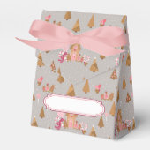 Cute Pink Grey Gingerbrood House Candy Cane Bedankdoosjes (Voorkant Zijde)