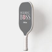 Cute Pink Grey Pickleball Boss  Pickleball Paddle (Links)