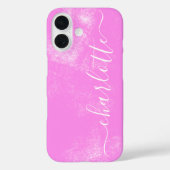 Cute Pink Grunge Aesthetic Persoonlijke naam Case-Mate iPhone Case (Achterkant)