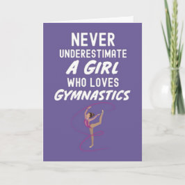 Cute Pink Gymnastics Cards For Baby Girls Kids Kaart