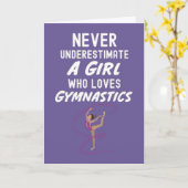 Cute Pink Gymnastics Cards For Baby Girls Kids Kaart (Gele Bloem)