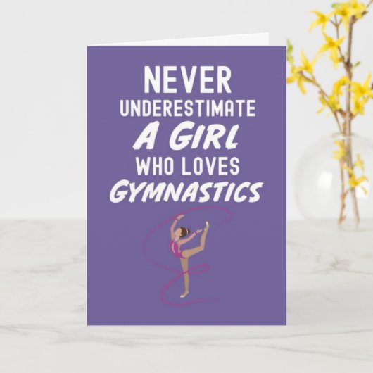 Cute Pink Gymnastics Cards For Baby Girls Kids Kaart (Gele Bloem)