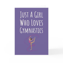 Cute Pink Gymnastics Cards For Baby Girls Kids