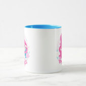 Cute Pink Hair Mermaid Girls Fantasy Personalized Mok (Midden)