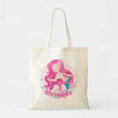 Cute Pink Hair Mermaid Girls Fantasy Personalized Tote Bag (Voorkant)