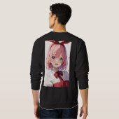 Cute Pink-Haired Anime Girl Illustration Trui (Achterkant volledig)