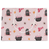 Cute Pink Halloween Birthday Party Groot Cadeauzakje (Voorkant)
