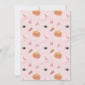 Cute Pink Halloween Birthday Party Kaart (Achterkant)