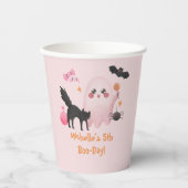 Cute Pink Halloween Birthday Party Papieren Bekers (Voorkant)