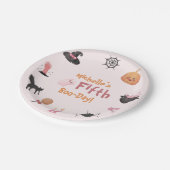 Cute Pink Halloween Birthday Party  Papieren Bordje (Gekanteld)