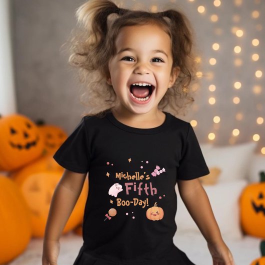 Cute Pink Halloween Birthday Party T-shirt