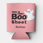 Cute Pink Halloween Boo Sheet Ghost Persoonlijk Blikjeskoeler (Voorkant)
